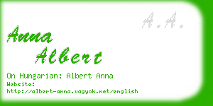 anna albert business card